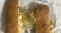 plastic glove inside sandwich ordered via Zomato