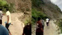 Almora landslide video a person came under the rock Sundernagar kullu landslide