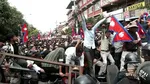 nepal protest video photo Protesters set the Parliament building on fire social media ban