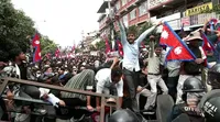 nepal protest video photo Protesters set the Parliament building on fire social media ban