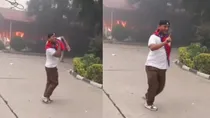 Nepal Gen Z protestor caught filming reel in front of parliament