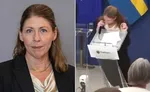 sweden health minister Elisabet Lann collapse during live press conference