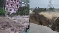 Heavy rains wreaked havoc in Sasthdhara of Dehradun Chandrabhaga river in Rishikesh in spate 