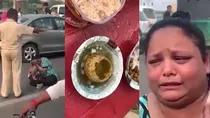 vadodara lady protest against pani puri vendor