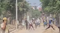 Nuh Police Team Stone Pelting