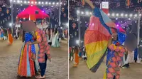 couple kissing at garba video viral in gujarat vadodara