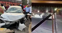 up gaziyabad morning walk car accident three women dead one injured