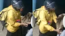 Delivery Agent Touches Woman Chest