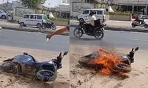 Gujarat Man sets Ola scooter on fire