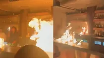 dehradun bar club flame show accident video 