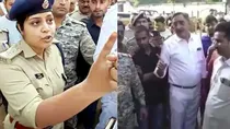 Video Accused of being anti-Sanatana Muslim woman cop shouts Jai Shri Ram