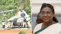 President Draupadi Murmu helicopter stuck into helipad during landing in kerala