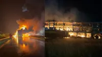 Hyderabad Bengaluru kaveri travels bus accident catches fire after collision with bike many dead