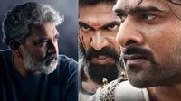 SS Rajamouli, Prabhas and Rana Daggubati in Baahubali 2