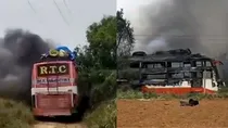 Jaipur, Jaipur news, Jaipur bus fire, bus fire, Manoharpur accident