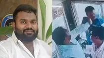Karnataka Vijayapura BJP Leader Son Assaulting Toll Staff For Not Let Passing His Car Free