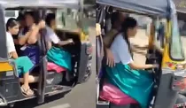 viral video maharashtra khopoli school girl driving auto rickshaw in school uniform