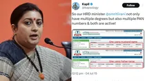 Smriti Irani have two PAN cards