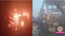 mathura yamuna expressway bus accident fire dense fog 4 dead