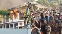 Assam Karbi Anglong turned Violent protesters set house of KAAC CEM tuliram ronghang on fire
