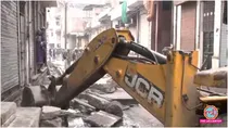 Jaipur Chomu Bulldozer action against illegal encroachment after stones pelting at police