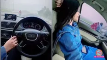 UP aureya influencer khushi saxena drove car from passenger seat video viral