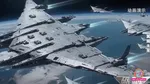  space warship flying aircraft carrier like star wars