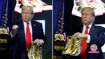 donald trump golden sneakers