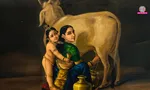 Raja Ravi Varma Yashoda and krishna painting