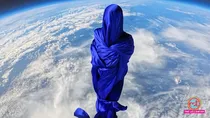 Silk-covered mannequin launched in stratosphere