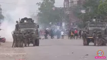 clashes between protesters and security forces police in manipur marching towards cm house