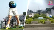 Football statue demolished in kolkata