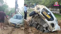 Grater Noida Car Pit Dug Accident