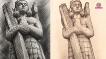 Ancient Vishnu sculpture Malhars