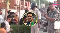 datia violence, Narottam Mishra supporters pelted stones at the police