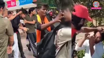 CJP, CJP protests, CJP protesters targeted, CJP protesters beaten, bjp supporters, Dharmendra Pradhan, Dharmendra Pradhan resignation, Connaught Place assault videos, student protesters