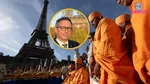 eiffel tower protest, Patrick Branco Ruivo, BAPS hindu group, Bochasanwasi Akshar Purushottam Swaminarayan Sanstha, Bochasanwasi Akshar Purushottam Swaminarayan Sanstha BAPS, baps delegation,eiffel tower female staff