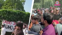 Jamia Students Clash with Security Guards Amid Union Election Protest Classes Shift Online free kashmir slogans emerge
