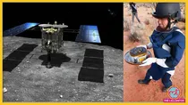 जापान का स्पेसक्राफ्ट हायाबुसा 2 और उसके सैंपल्स वाला कैप्सूल. (JAXA/ASA)