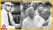 लेफ़्ट वाली तस्वीर हीरूभाई एम. पटेल. और राईट वाली मनमोहन सिंह की, नरसिम्हा राव के साथ. एक के नाम सबसे छोटा बजट भाषण रहा, दूसरे के नाम सबसे बड़ा. (तस्वीर: PTI)