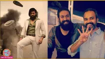 फिल्म 'KGF 2' के एक सीन में यश. दूसरी तस्वीर में डायरेक्टर प्रशांत नील के साथ यश.