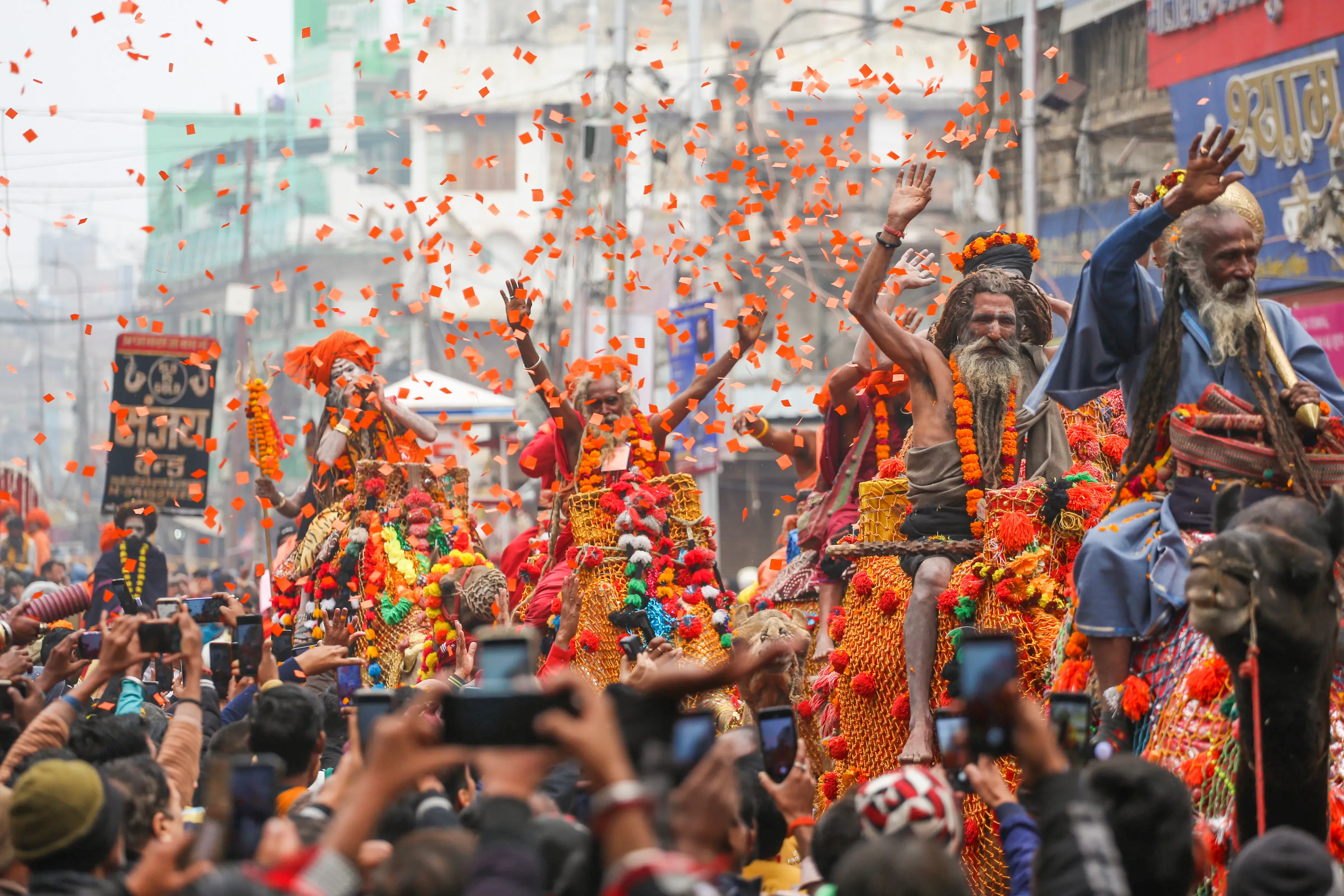 sant on camel prayagraj
