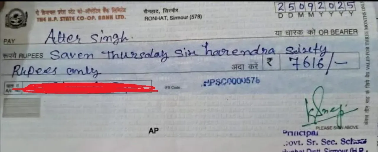 चेक वायरल हो गया.