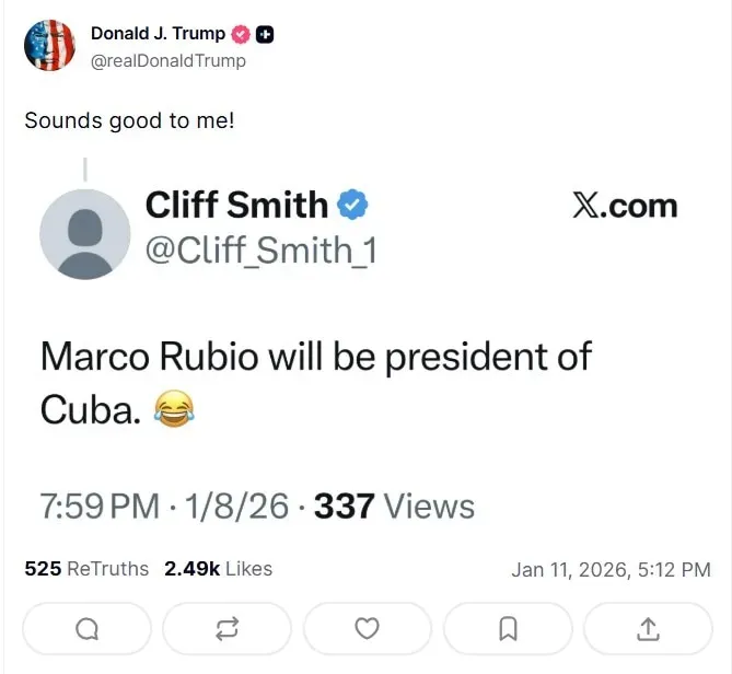 trump truth cuba