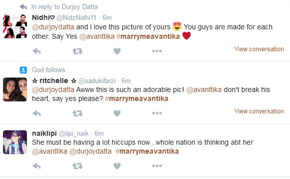 People showering love over #MarryMeAvantika