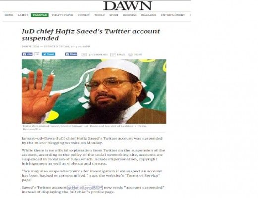 HAFIZ SAEED TWITTER ACCOUNT SUSPEND
