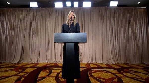 Maria at the press conference