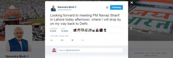 PM MODI TWEET BEFORE PAKISTAN TOUR