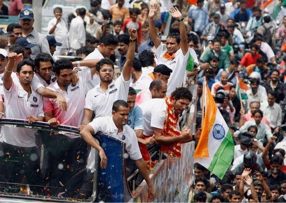 Dhoni after winning 2007 WC