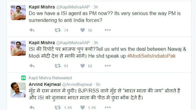 Kapil Mishra tweets